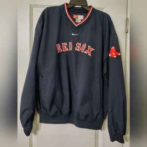 Vintage Boston Red Sox NIKE Team MLB V- Neck Windbreaker Jacket Centre Swoosh M